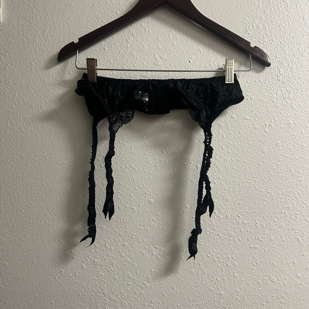 Dior Black Lace Garter Belt